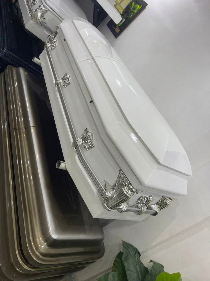 Pearl White Silver Casket