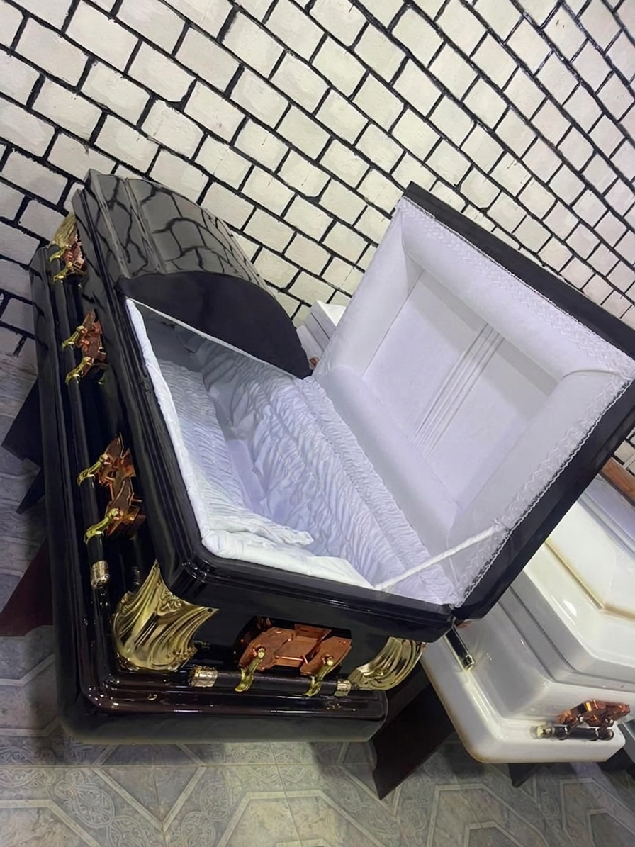 Black & Gold Open-View Casket