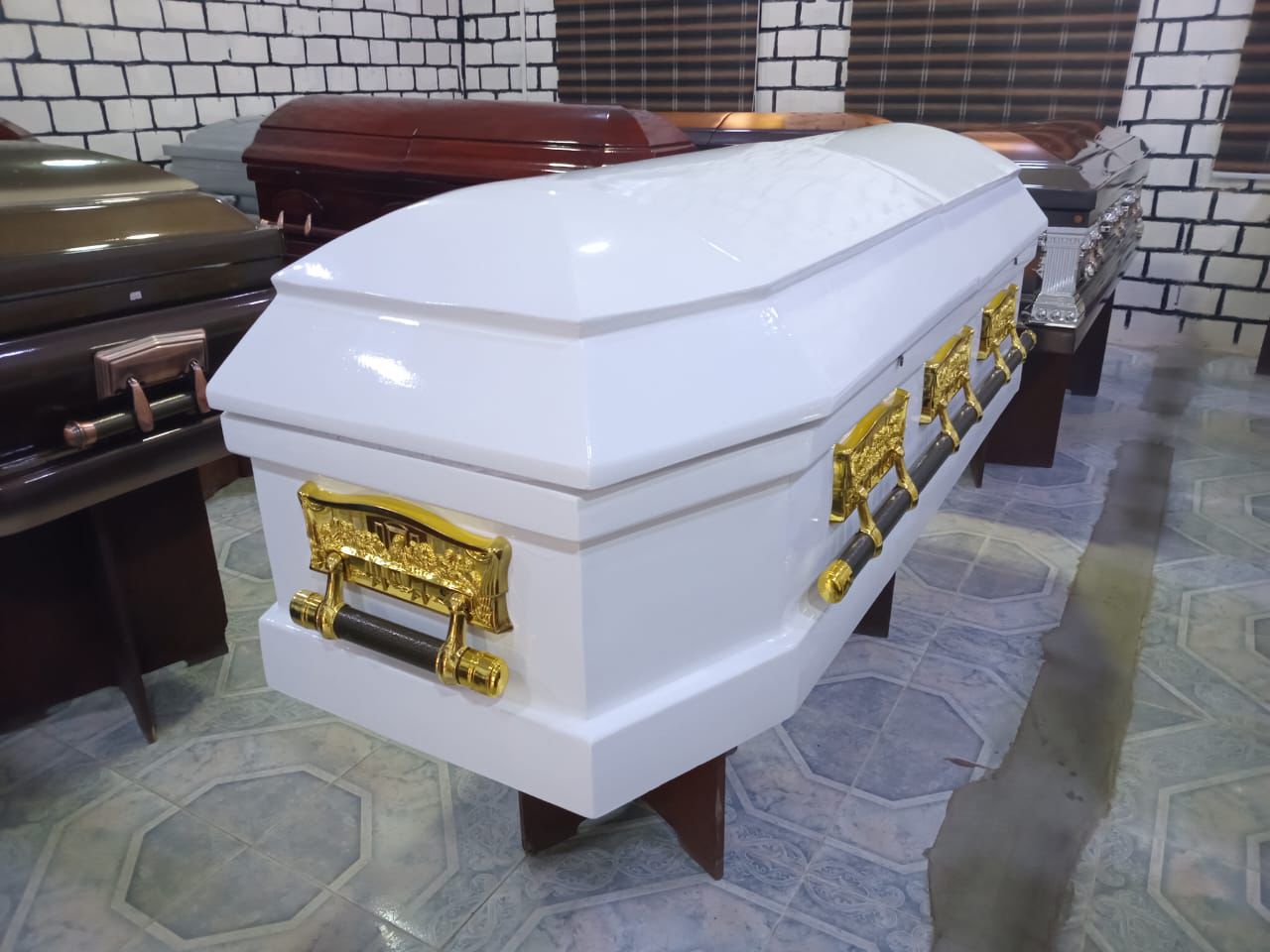 White & Gold Last Supper Casket